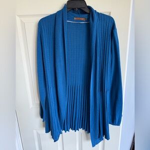 Blue Open Front Cardigan Sweater large